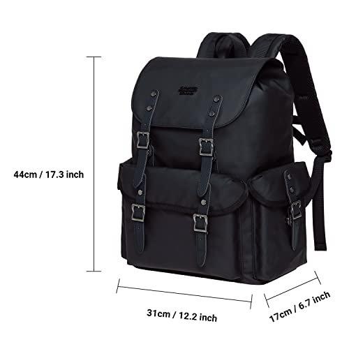 Only-bags.store Grosser Leder Vintage Wanderrucksack mit 14-Zoll-Laptop-Fach  