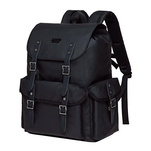 Only-bags.store Grosser Leder Vintage Wanderrucksack mit 14-Zoll-Laptop-Fach  