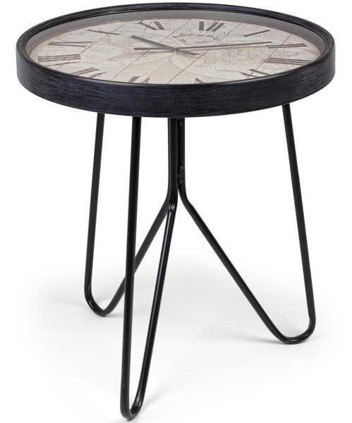 Image of Beistelltisch Mapping mit Uhr 67x67 Beistelltisch Mapping mit Uhr 67x67