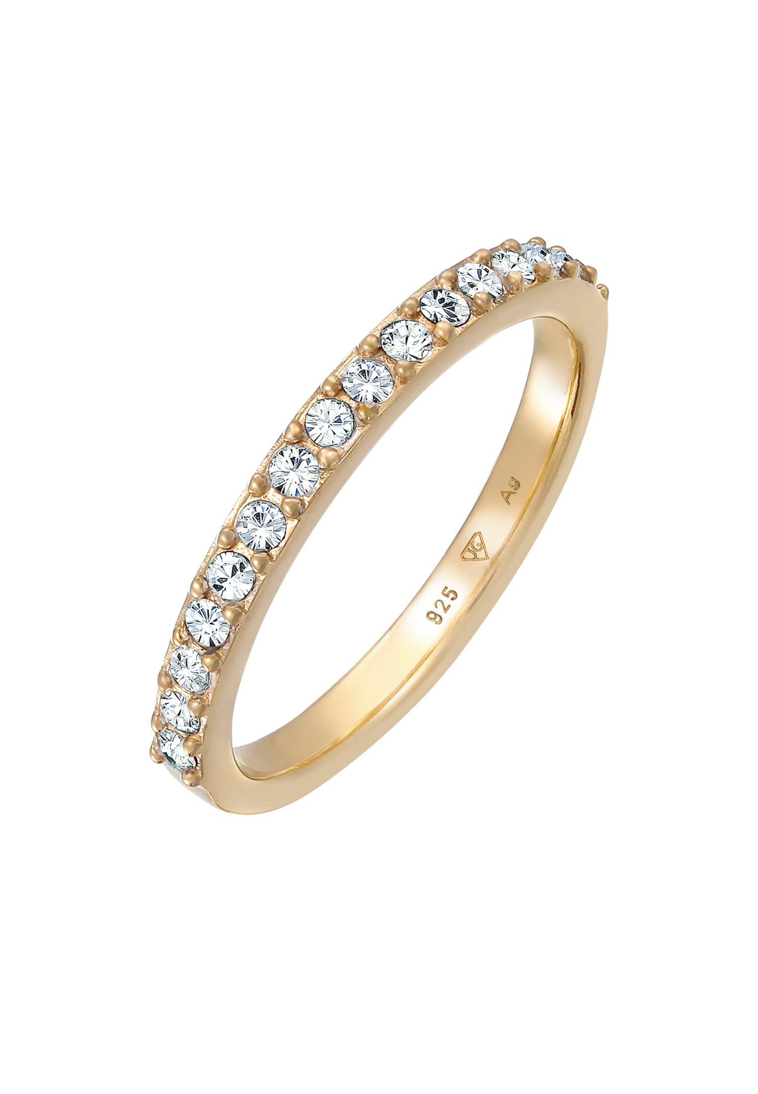 Image of Ring Memoire Bandring Kristalle Damen Gold 52mm