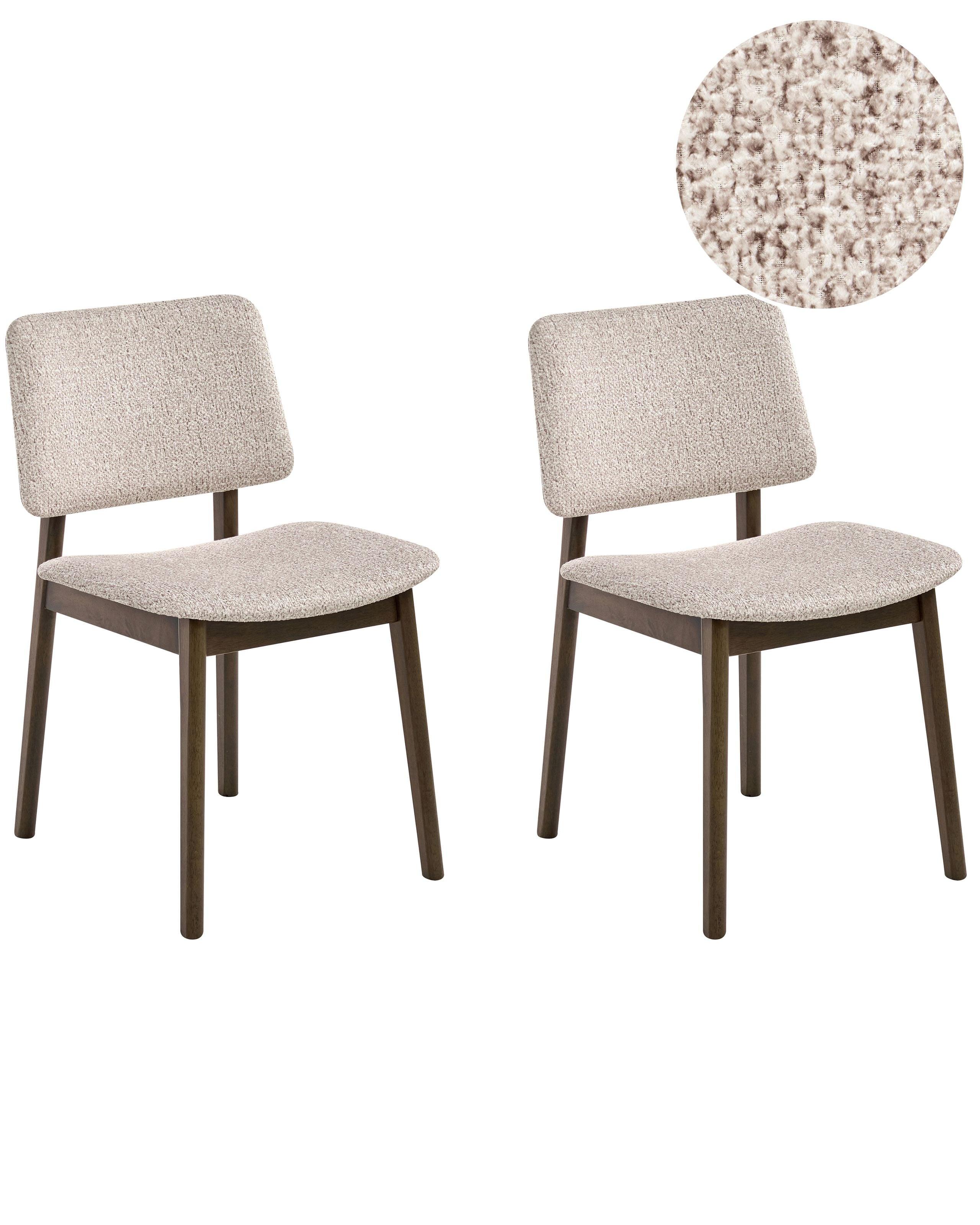 Beliani Set di 2 sedie da pranzo en Bouclé Scandinavo BLANE  