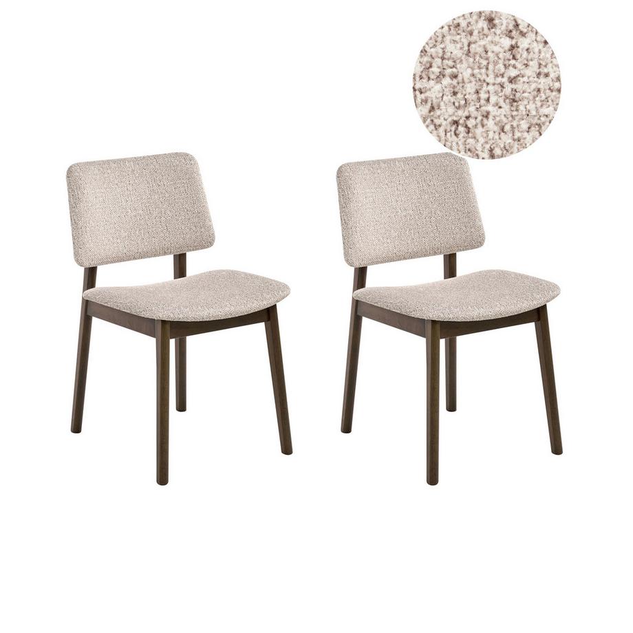Lot de 2 chaises de salle à manger en Bouclé Cottage BLANE