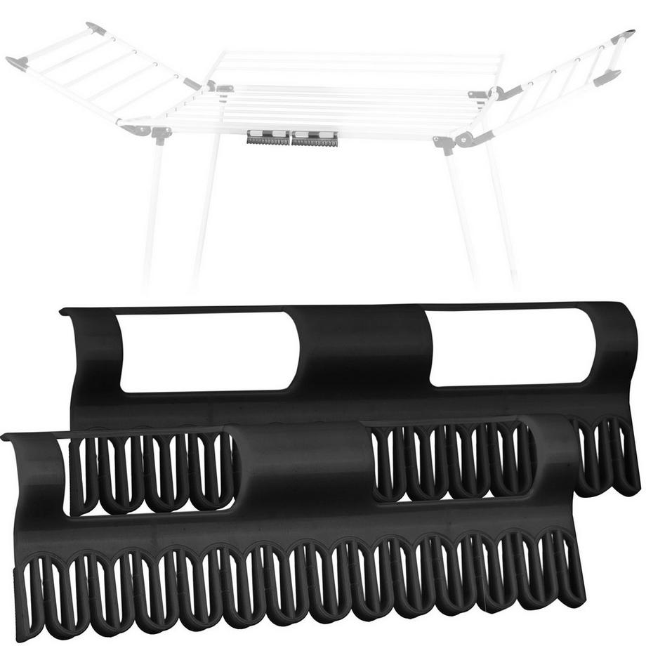 B2X  Porte-chaussettes pour étendoir 2 pcs. noir

Grande capacité : le lot de 2 supports peut contenir jusqu'à 26 chaussettes – parfait pour les familles.
Durabilité : fabriqué en matière plastique noire durable, résistante à l'humidité et aux dommages.
Co 