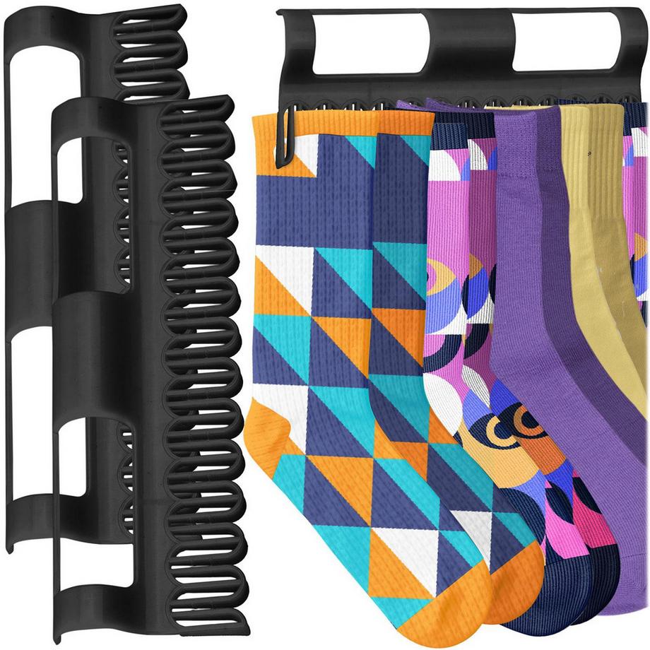 B2X  Porte-chaussettes pour étendoir 2 pcs. noir

Grande capacité : le lot de 2 supports peut contenir jusqu'à 26 chaussettes – parfait pour les familles.
Durabilité : fabriqué en matière plastique noire durable, résistante à l'humidité et aux dommages.
Co 