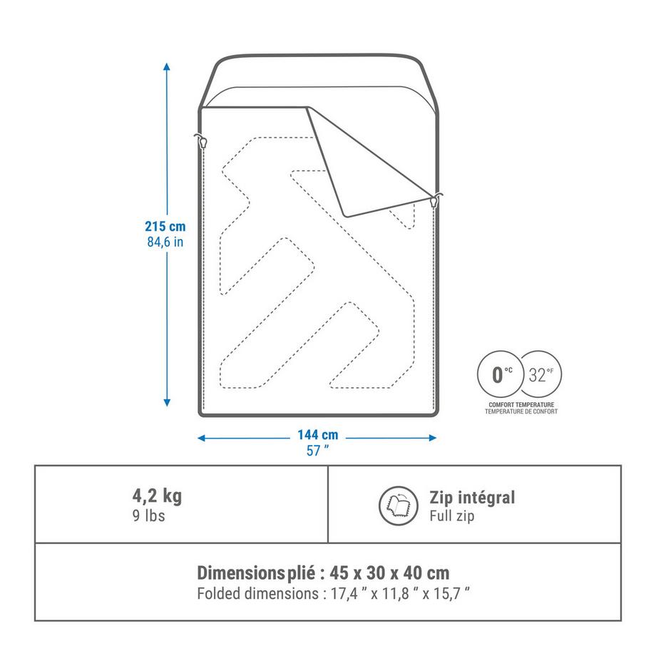 QUECHUA  Schlafsack - ARPENAZ 