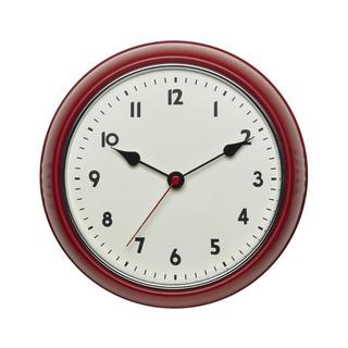 TFA Dostmann Vintage Funk-Wanduhr Rot (27cm)  
