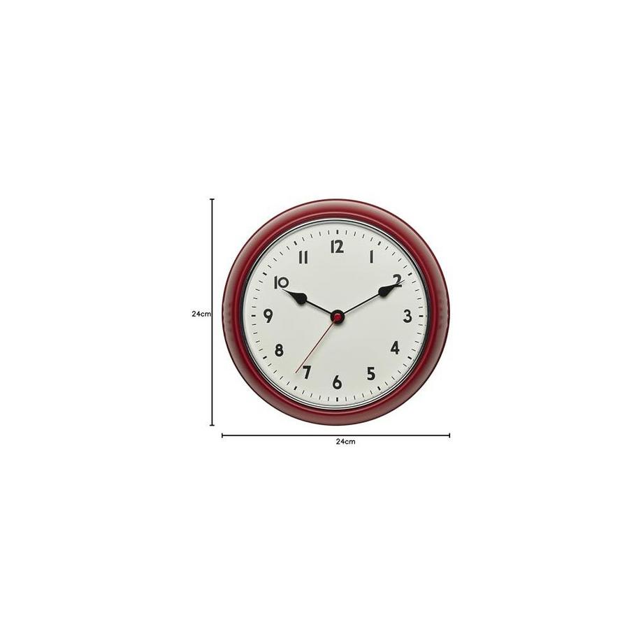 TFA Dostmann Vintage Funk-Wanduhr Rot (27cm)  