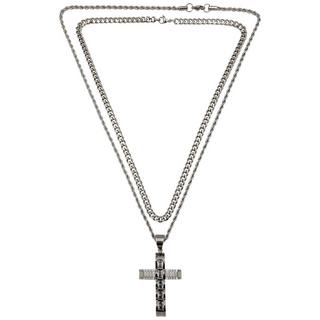 HEBE JEWELS  Kreuz Kette Edelstahl & Zirkonia 