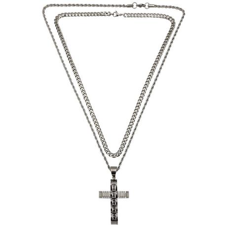 HEBE JEWELS  Kreuz Kette Edelstahl & Zirkonia 