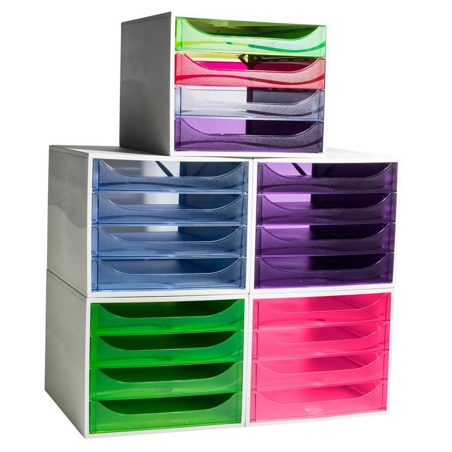Exacompta Cassettiera Ecobox Linicolor 4 cassetti  