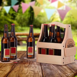 Northio Porte-bière en bois avec décapsuleur  