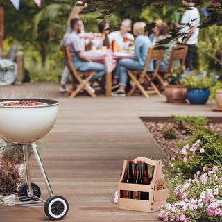 Northio Porte-bière en bois avec décapsuleur  