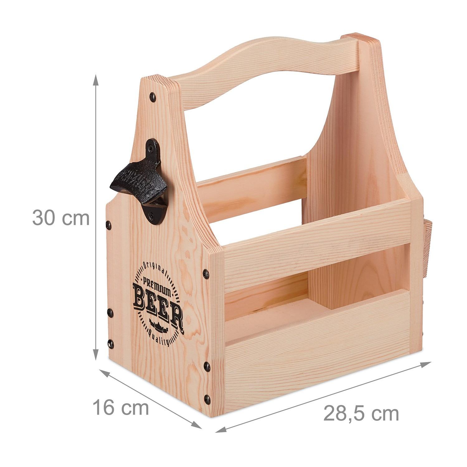 Northio Porte-bière en bois avec décapsuleur  