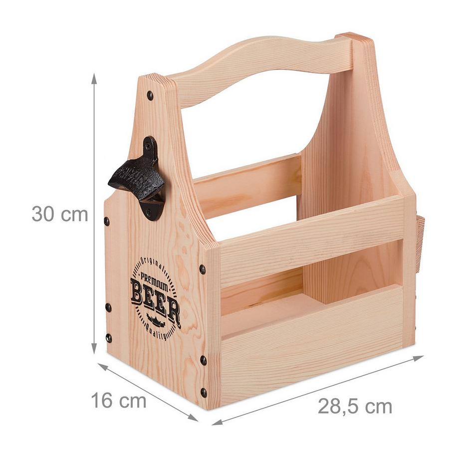 Northio Bierhalter aus Holz mit Flaschenöffner  