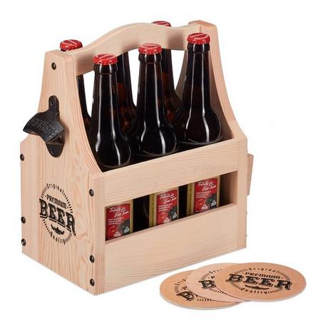 Northio Porte-bière en bois avec décapsuleur  