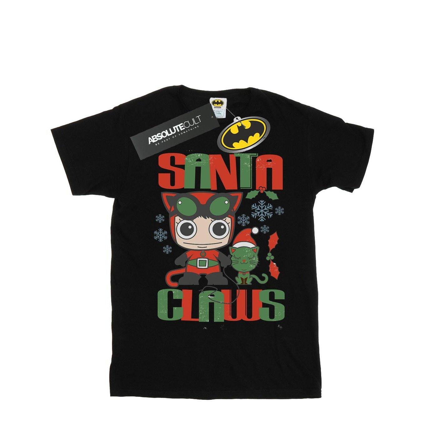 Image of Chibi Catwoman Santa Claws Tshirt Herren Schwarz S