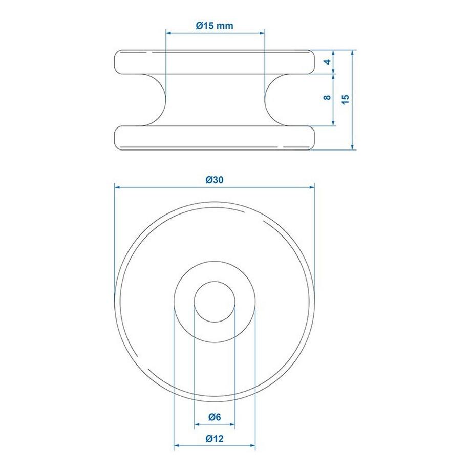 Pricenet  Seilhaken rund PVC Ø30 x 15 mm 
