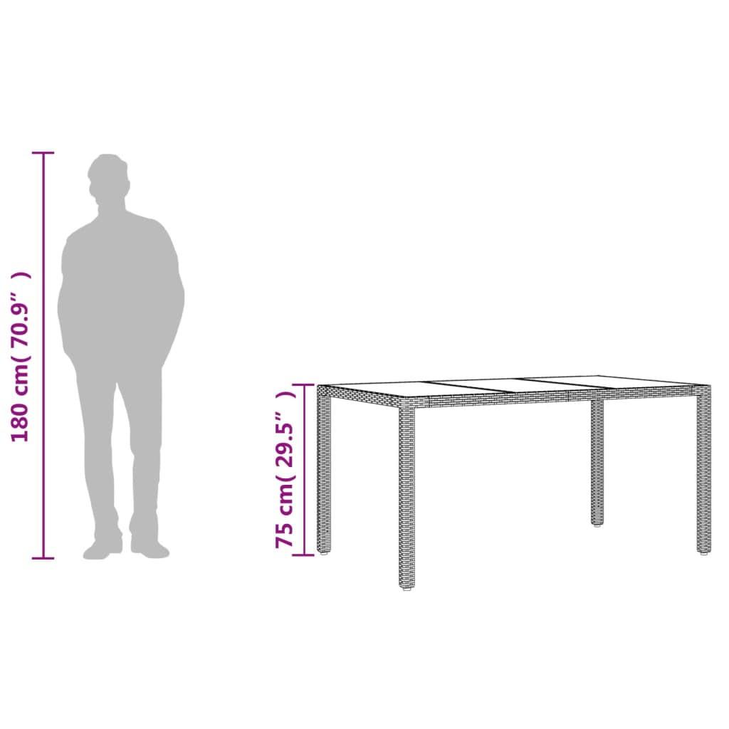 VidaXL Table de jardin rotin synthétique  