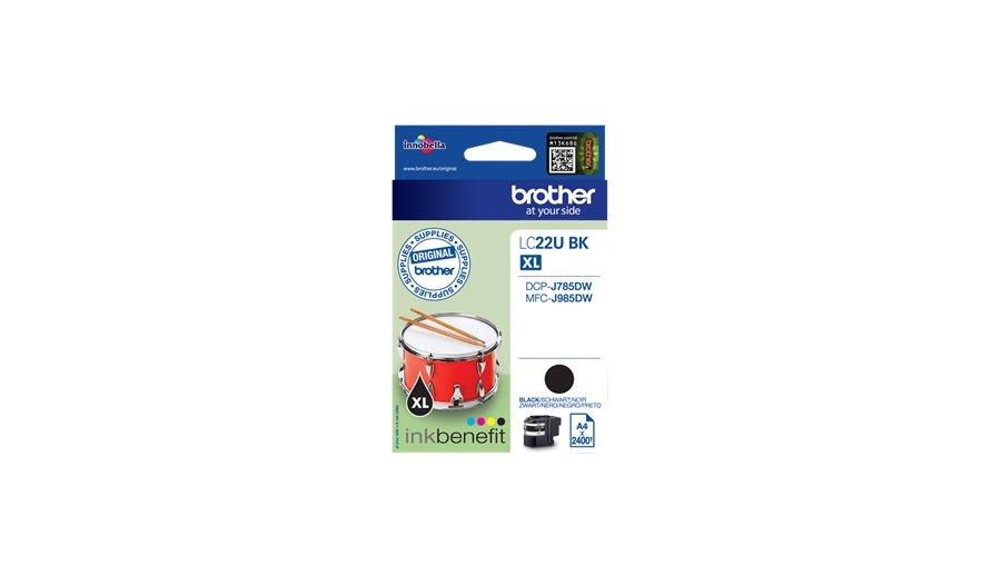 brother  LC-22UBK cartuccia d'inchiostro Originale Resa elevata (XL) Nero 