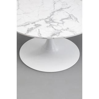 KARE Design Tavolino Schickeria in marmo bianco rotondo 80  