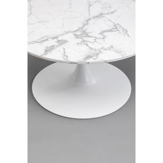 KARE Design Table basse marbre Schickeria ronde blanche années 80  