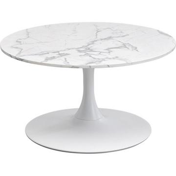 Table basse marbre Schickeria ronde blanche années 80