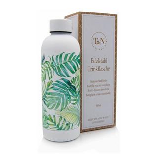 T&N  Edelstahl Trinkflasche Tropical Leaves (Weiss, Grün, 0.5 l) 