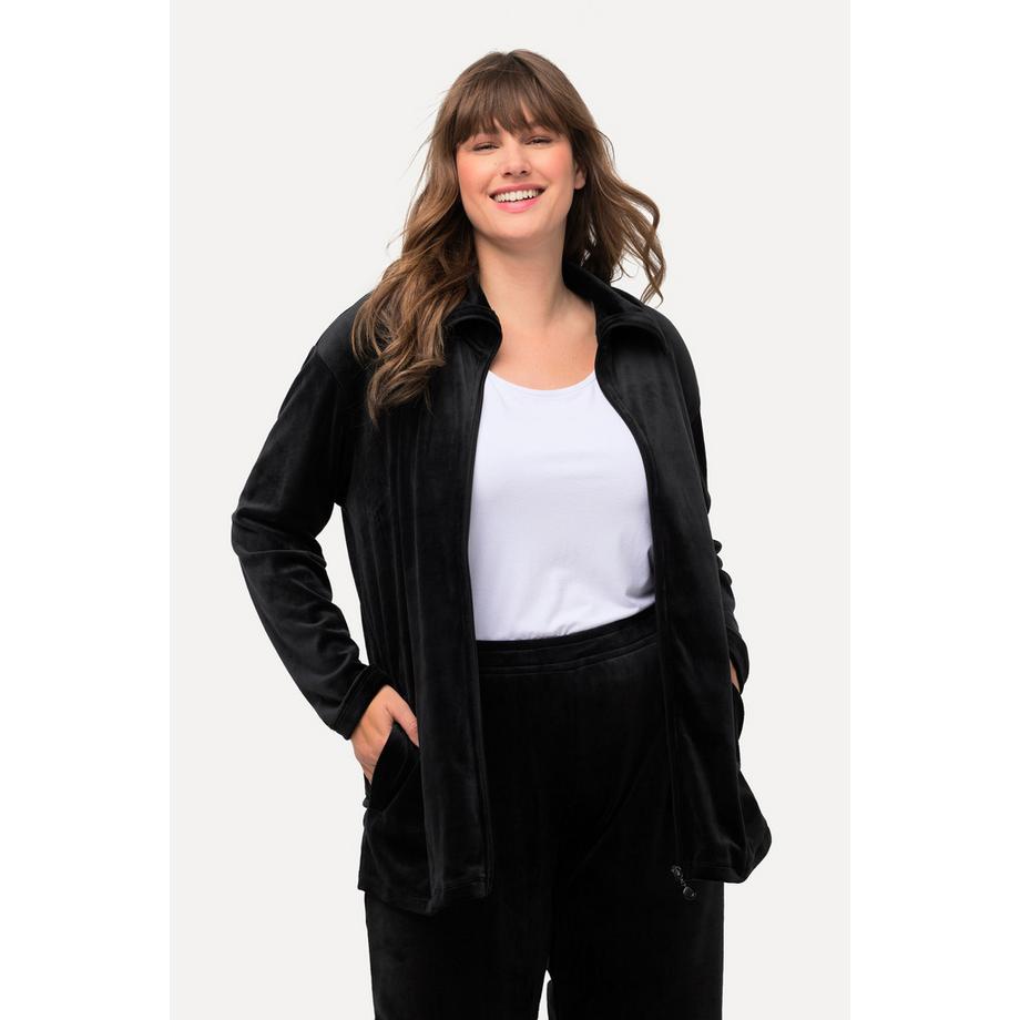 Ulla Popken Homewear Jacke Nicki Stehkragen  