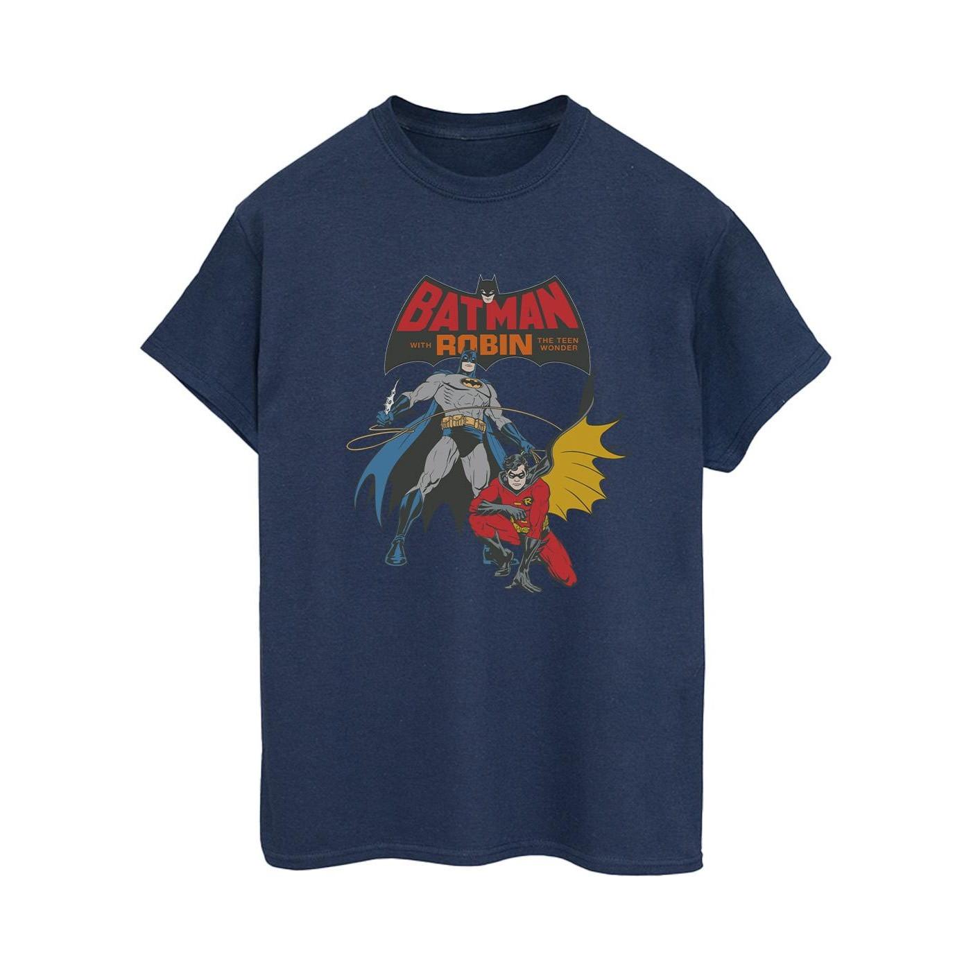 Image of Batman And Robin Tshirt Damen Marine L