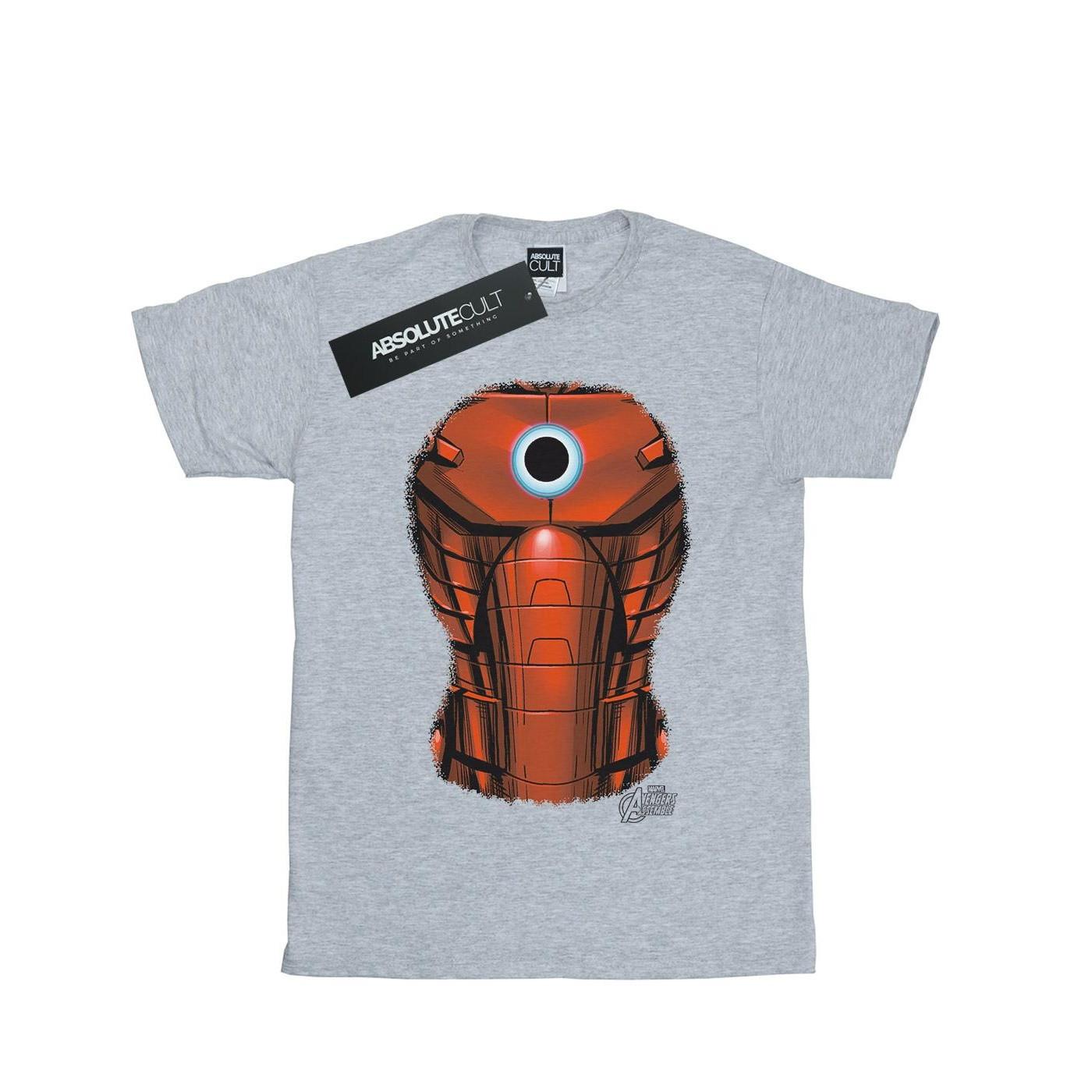 Image of Iron Man Chest Burst Tshirt Damen Grau 3XL