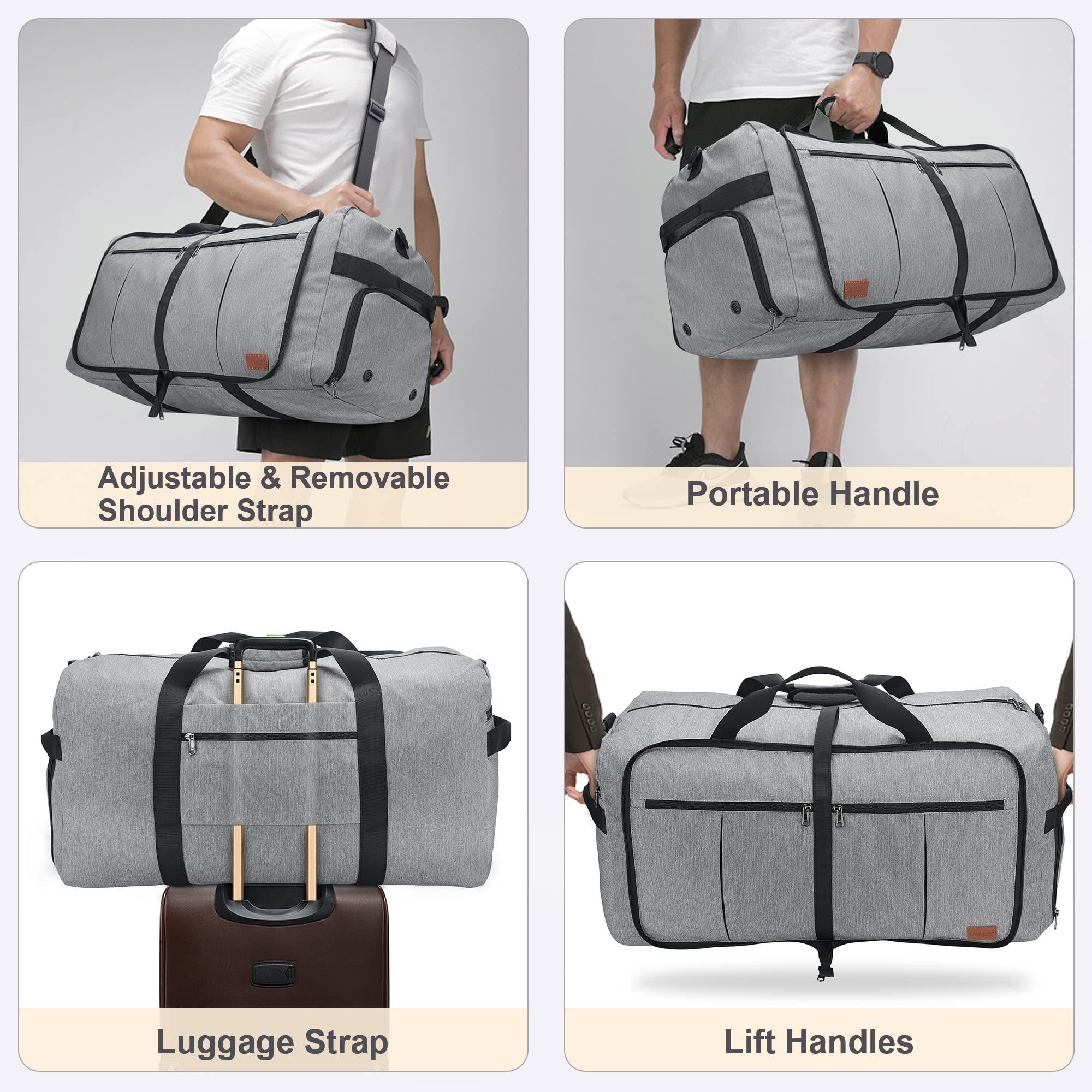 Only-bags.store Faltbare Reisetasche Grosse Weekender Übernachtungstasche mit Schuhfach  