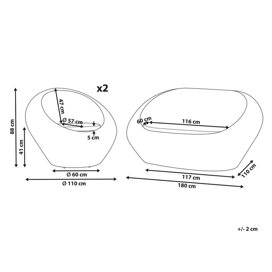 Beliani Set da esterno en Rattan  MAIORI  