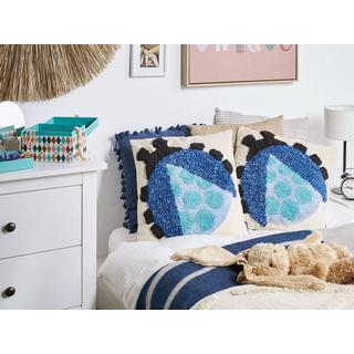 Beliani Lot de 2 coussins décoratifs en Coton Moderne LADYBIRD  