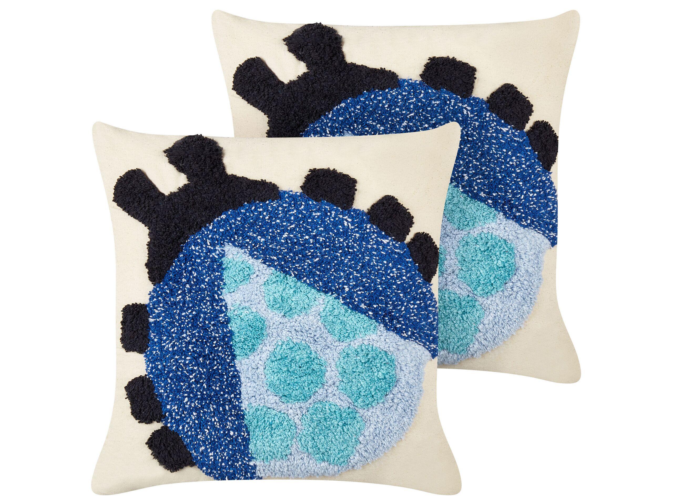 Beliani Lot de 2 coussins décoratifs en Coton Moderne LADYBIRD  