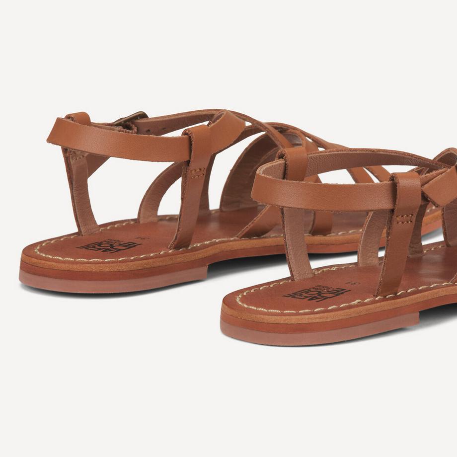 La Redoute Collections Sandales en cuir à lanières  