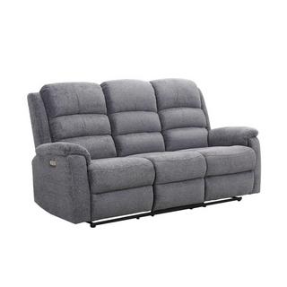 Vente-unique Couchgarnitur mit elektrischer Relaxfunktion 3+1 - Stoff - Anthrazit - NEVERS  