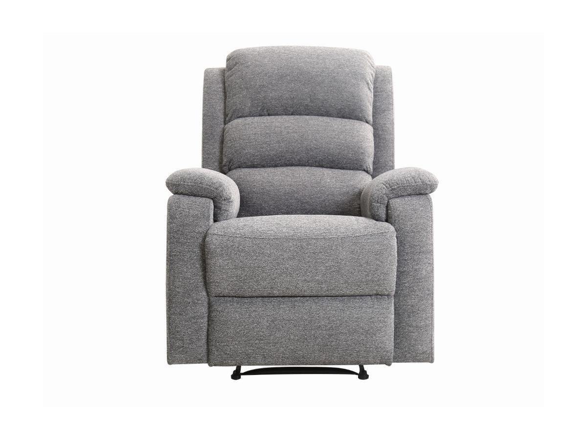 Vente-unique Couchgarnitur mit elektrischer Relaxfunktion 3+1 - Stoff - Anthrazit - NEVERS  