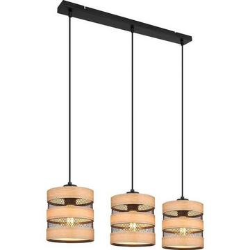 Lampe à suspension métal noir mat 3xE27