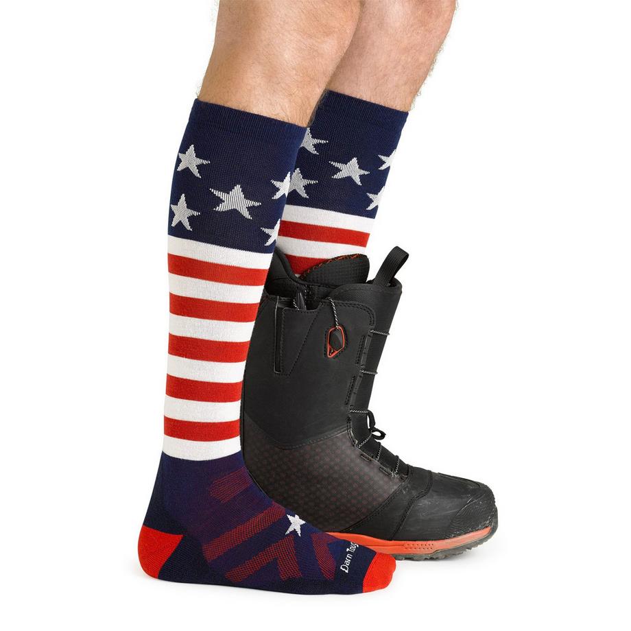 Darn Tough Vermont  Calze Uomo Ginocchio Mi-Peso Sci Snowboard Lana Merino USA 