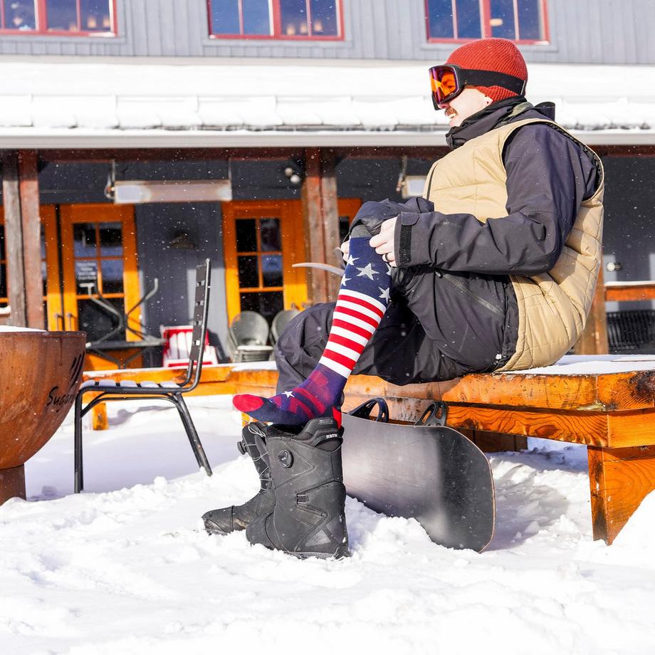 Darn Tough Vermont  Calze Uomo Ginocchio Mi-Peso Sci Snowboard Lana Merino USA 
