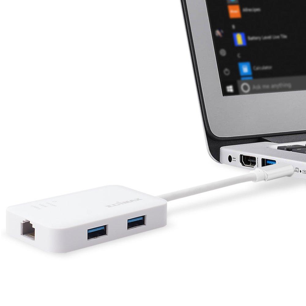 EDIMAX  Edimax EU-4308 Schnittstellen-Hub USB 3.2 Gen 1 (3.1 Gen 1) Type-C 5000 Mbit/s Weiß 