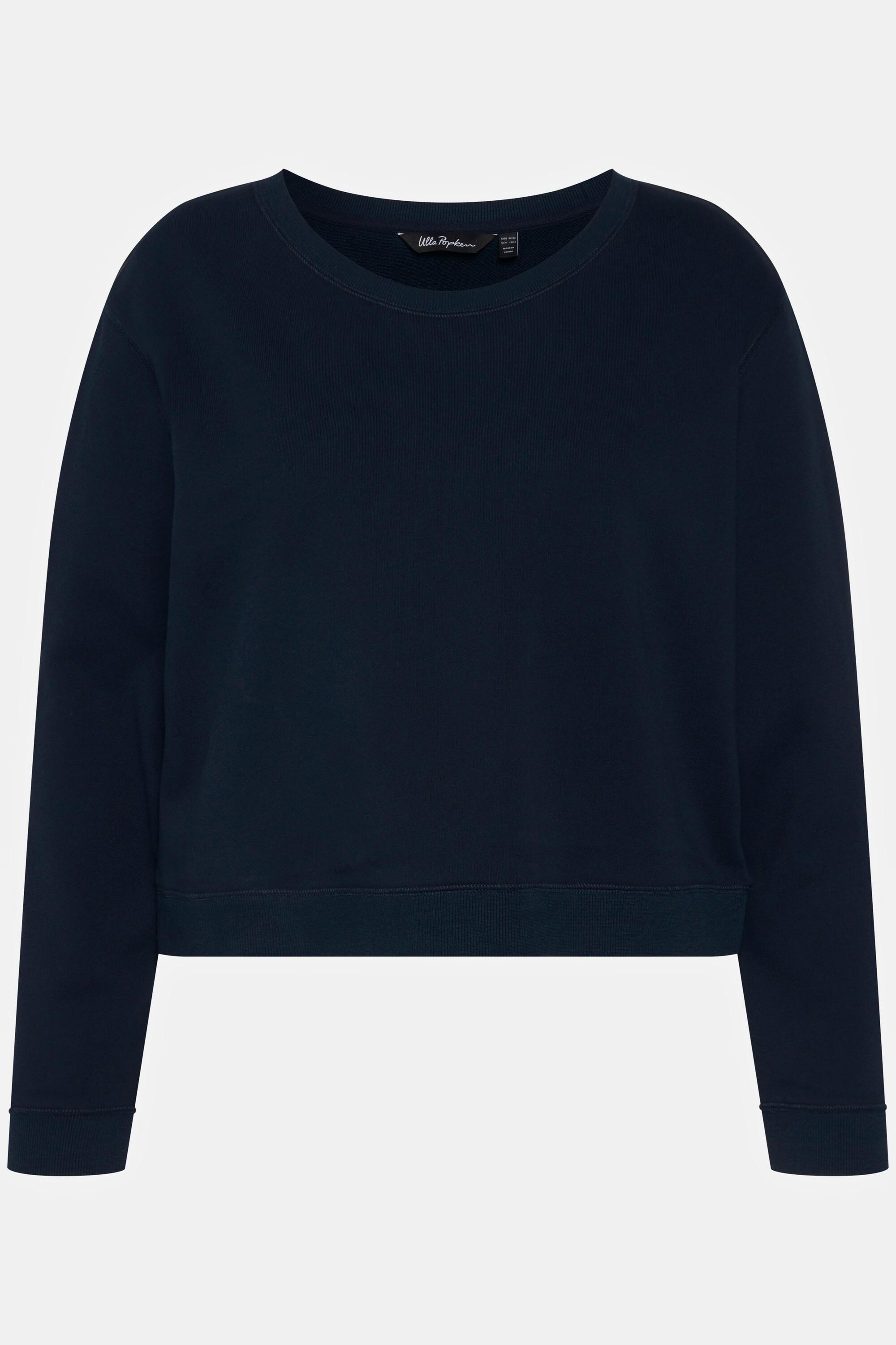 Ulla Popken  Sweat-shirt, court, oversize, col rond, manches longues 