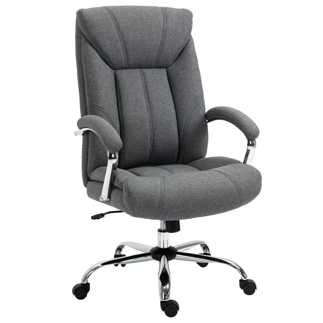 Northio – Bürostuhl Ergonomischer Drehstuhl Mit Wippfunktion, Gepolsterte Armlehne, Kopfstütze, Grau, 65X78X110-120Cm, 76 CM