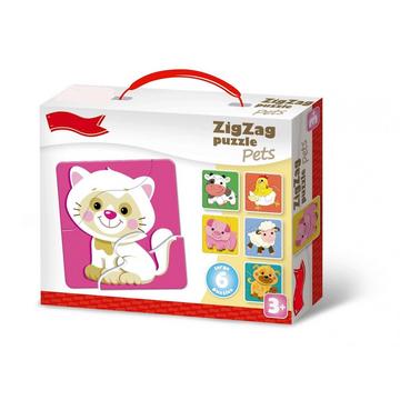 Lernspiel, ZickZack-Puzzle - Haustiere