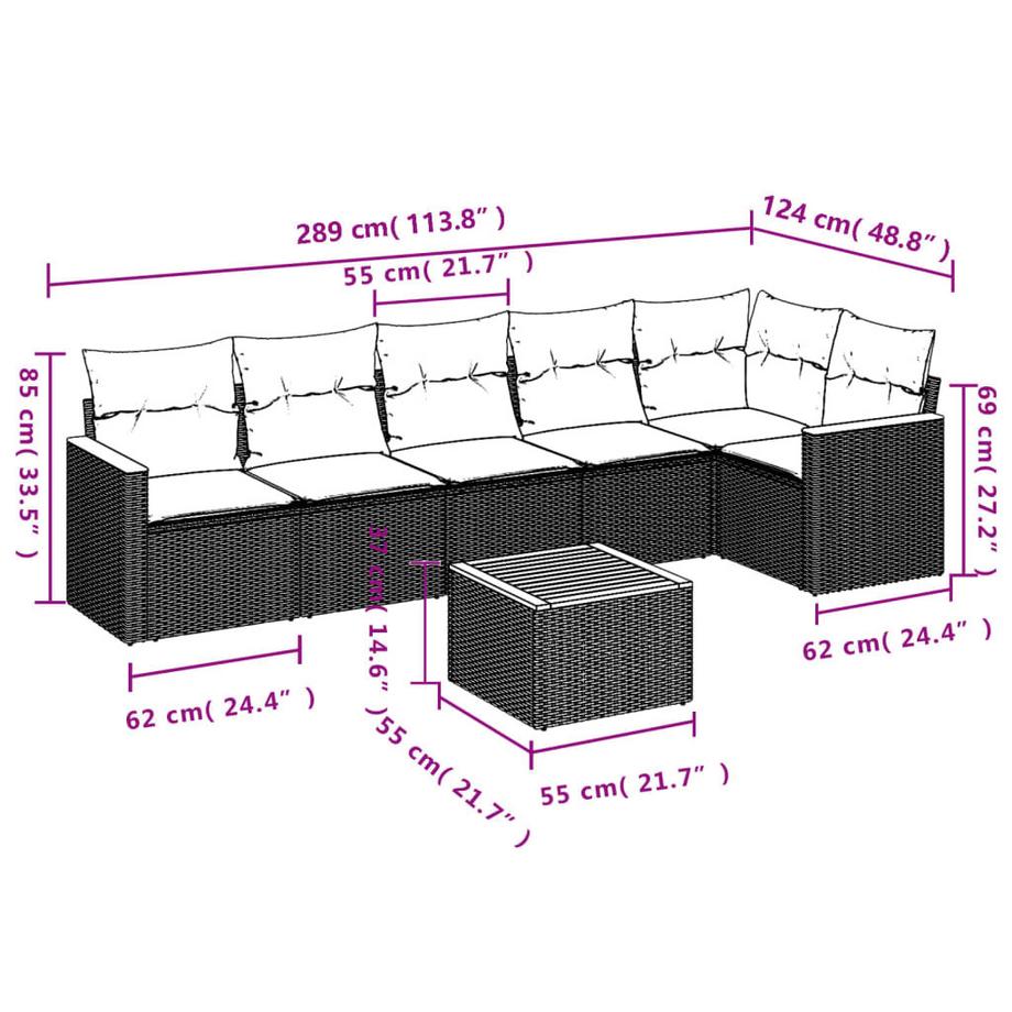 VidaXL Garten sofagarnitur poly-rattan  
