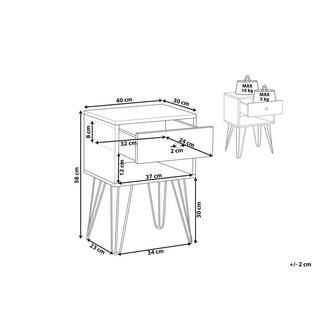 Beliani Nachttisch mit 1 Schublade aus MDF-Platte Klassisch ARVIN  