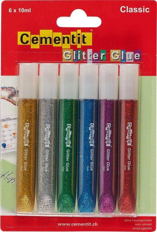 Image of Glitter Glue Classic 6x10ml Unisex Transparent 60g