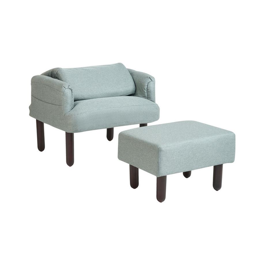 Beliani Fauteuil inclinable en Lin synthétique Rétro OLAND  