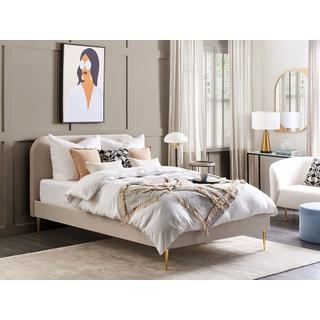 Beliani Letto con rete a doghe en Velluto Glamour FLAYAT  