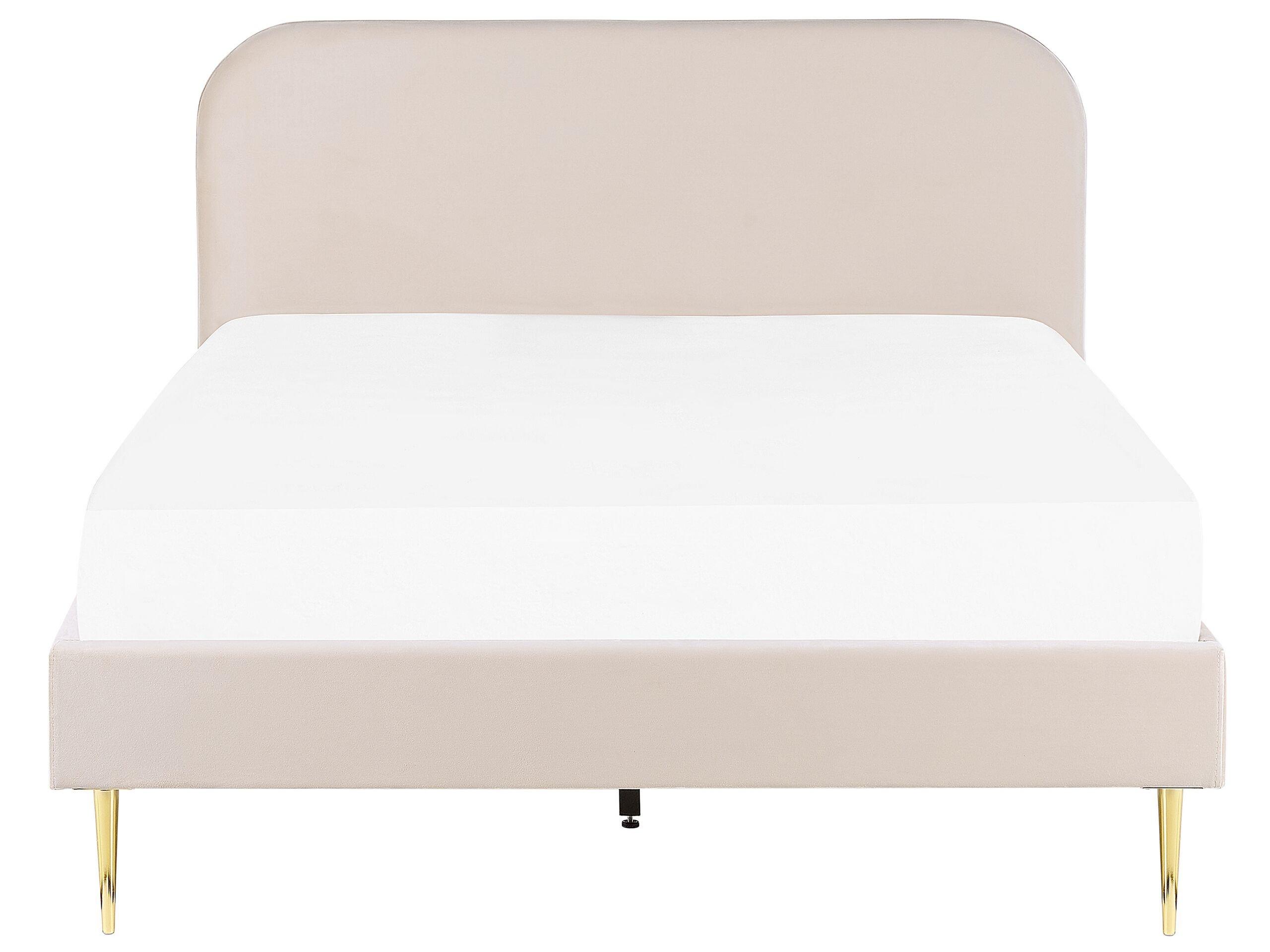 Beliani Letto con rete a doghe en Velluto Glamour FLAYAT  